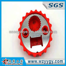 2013 popular bottle cap shaped bottle opener, OEM PVC bottle cap opener